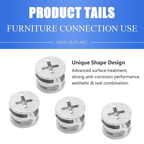Litoexpe 10 Pcs Furniture Connecter Cam Lock Fittings 15x12mm Furniture Connecting Fastener Lock Nut for Cabinet Drawer Wardrobe Dresser