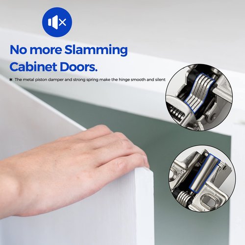 Ravinte 60 Pack 30 Pairs Short Arm Kitchen Cabinet Hinges for 1/2 Inch Overlay Cabinet, Brushed Nickel 105 Degree Opening Angle Hinges, Soft Close Concealed with Mounting Screws for Face Frame Door