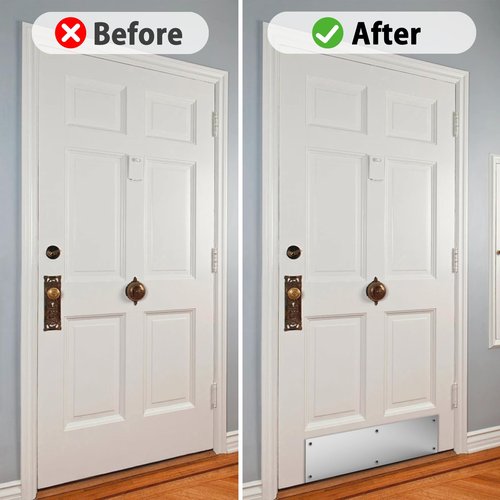 Fixirons 2 Pcs Push Door Plate 16x4 Stainless Steel Door Push Plate Metal Door Plate with Screws Kick Plate for Exterior Door for Door Avoid from Kicking