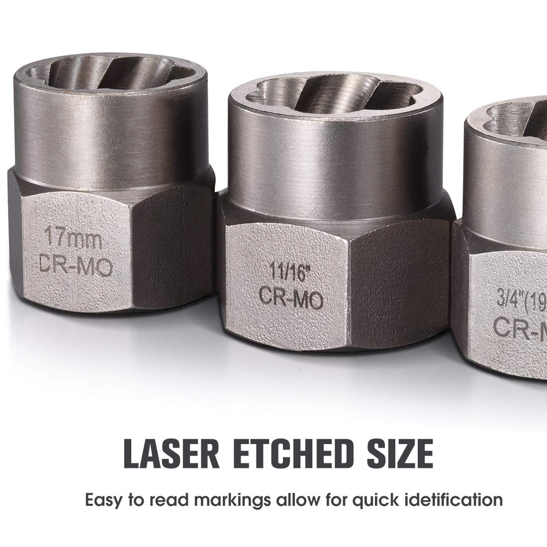 REXBETI Impact Bolt & Nut Remover Set, 13+1 Pieces Bolt Extractor Tool Set with Solid Storage Case