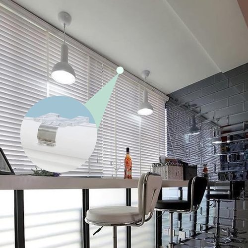 Aifeier ET 4 Pcs Cordless Shade Mounting Bracket with Metal Clips for 1" (25mm) for PVC Cordless Honeycomb Cellular and Pleated Shades Cordless Blinds Headrail Holder Clip
