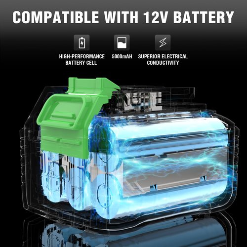 1-1/4 Inch Rotary Hammer Drill,DEGLASERS 12V Max SDS-Plus Cordless Electric Hammer,4800 BPM Brushless Motor,2 Functions,Includes 5.0Ah Battery and charger for Concrete/Metal/Wood Drilling