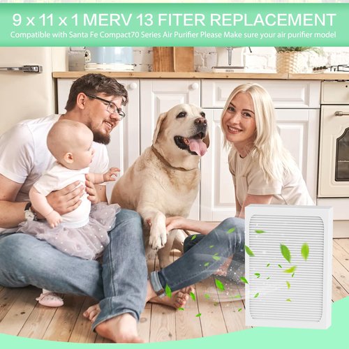 TYYFILTERSF Upgraded 9x11x1 MERV 13 Replacement Dehumidifier Filter,Compatible with Santa Fe Compact70, Ultra70, Element, Compact2, UA 65H dehumidifier Models,9x11x1 dehumidifier Filter,4 Pack
