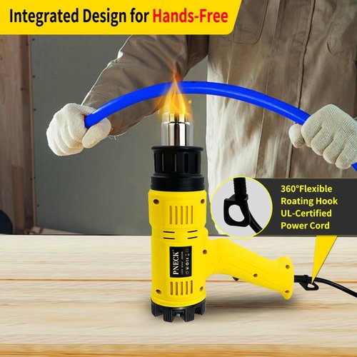 PNECK Heat Gun 2000W, 140°F-1202°F Variable Temperature with 2 Speeds, Fast Heating Heavy Duty Hot Air Gun Kit with 4 Nozzles for Crafts, Shrinking PVC, Stripping Paint