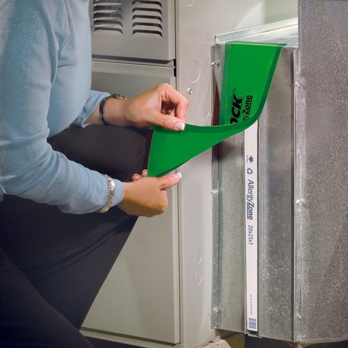 AllergyZone FilterLock Furnace Filter Slot Seal – Magnetic Seal Cover for Any 1” Furnace Filter, Up To 25” Long, Reduce HVAC Air Leaks, Green