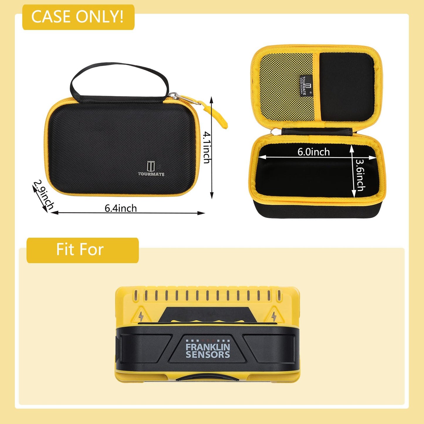 Tourmate Hard Case Compatible for Franklin Sensors ProSensor M90/M150/T11/X990/X1100 Professional Stud Finder - Travel Case for Wood & Metal Stud Detector/Wall Scanner (BOX Only)