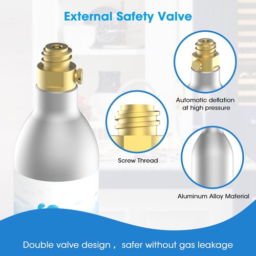 SODAOO LOGY 60L Co2 Carbonator Compatible with Sodastream Appliances [NOT for Art & Terra],14.5oz, Set of 2