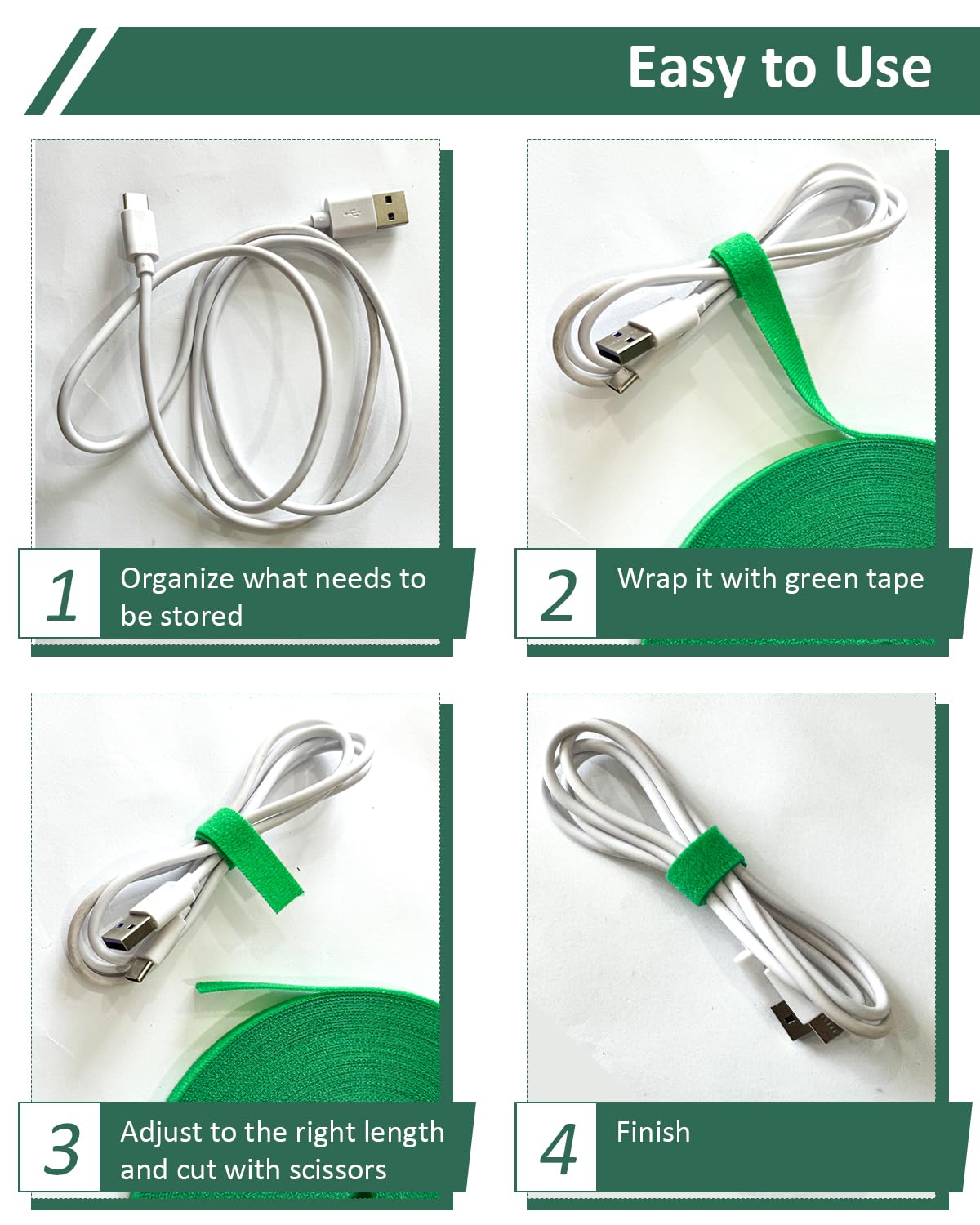 sousac Plant Ties Garden Tape, Reusable Adjustable Plant Clips for Climbing Plants, Green Nylon Self Adhesive Plant Twist Tie Strap to Support Gardening Plants (98.4 FT)