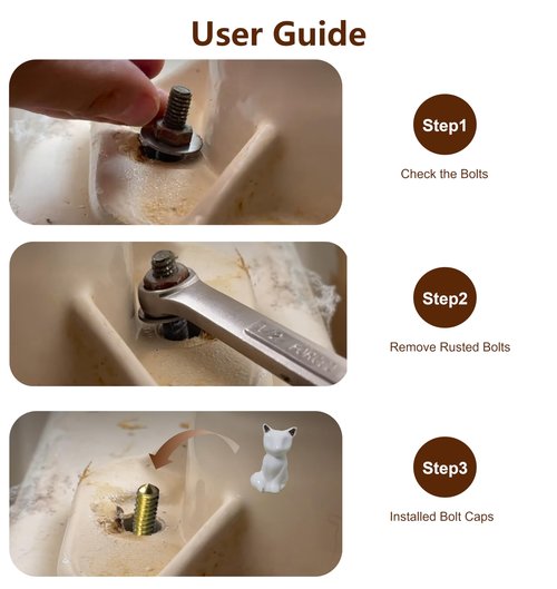 2Pcs Toilet Bolt Covers, Ceramic Toilet Bowl Bolt Covers, Toilet Bolt Caps Decorative to Prevent Rusting, White Ceramic Fox-Cat Shaped, Animal-Themed Bathroom Accessories