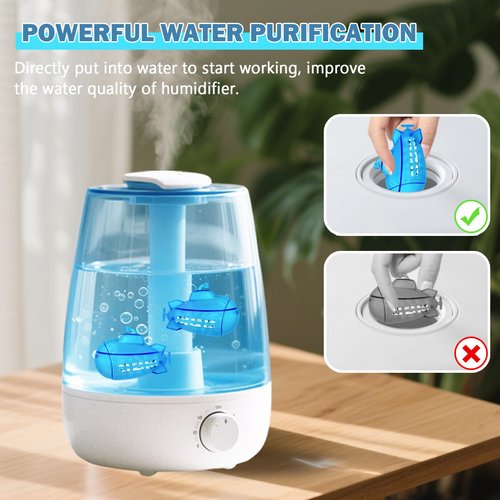 Humidifier Cleaner 9Pcs,Demineralization Cleaning Ball for All Humidifiers & Fish Tank,Humidifier Cleaning Fish,Purifie Water,Prevents Hard Water Build Up,Eliminates White Dust Odours