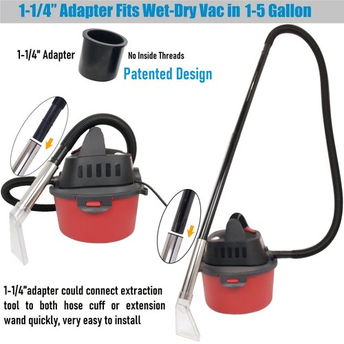 Happy Tree Universal Fit All Shop Vacs with 2-1/2" and 1-7/8" and 1-1/4" Adapters Wet-Dry Extraction Accessory for Upholstery & Carpet Cleaning and Auto Detailing, Shop Vac Extractor Attachment