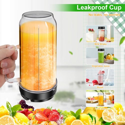 UBYNID 2 Pack Magic Bullet Blender Cups, Tall 22oz Cup with Flip Top To-Go Lid & 4 Fins Cross Blade Blender Replacement Parts, Replacement Cup Mug with Handle Compatible with Magic Bullet 250w MB1001