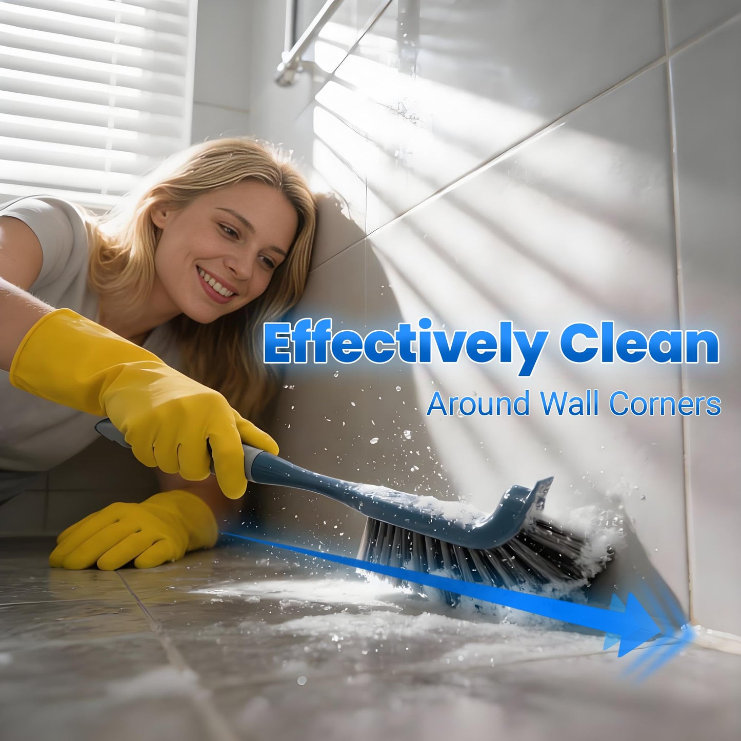 SSINBOANGI 3 Pack Hard Bristle Scrub Brush Set, Cleaning Brush Designed for Cleaning Shower, Bathroom Faucets, Tile Grout, Sink Edges, Around Toilets, and Hard to Reach Corners and Crevices