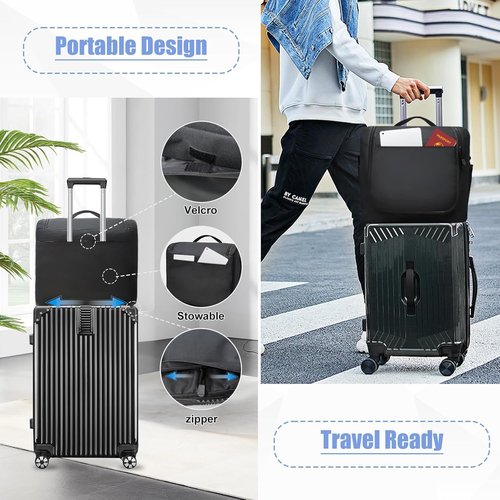 BRATEAYA Large Hat Bag for Baseball Caps, Portable Hat Organizer Carrier for Travel, Hat Storage Box Holder for 24 Snapback Caps, Baseball Cap Traveling Case for Men, Black, and Gift Hat Hooks