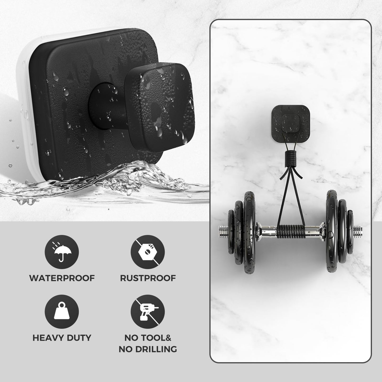 WingWider Shower Hooks for Inside Shower,Reusable Suction Cup Hooks for Glass Window,Mirror,Removable Towel Hooks for Bathroom,2 Pack(Black)