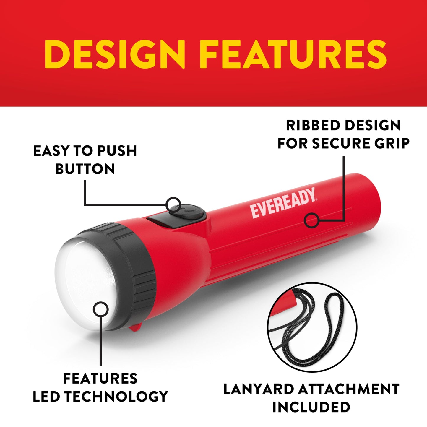 EVEREADY LED Flashlights (3-Pack), Bright Flashlights for Emergencies and Camping Gear, Power Outage Flash Light, AA Batteries Included