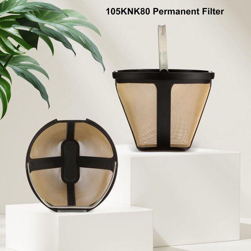 2pcs Replacement for CE250 Coffee Permanent Gold Tone Filter,Compatible with Ninja 12-Cup Programmable Coffee Brewer