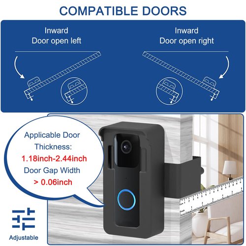 Anti-Theft Blink Doorbell Mount, No Drilling Blink Video Doorbell Camera Mount Compatible with Blink Video Doorbell Camera