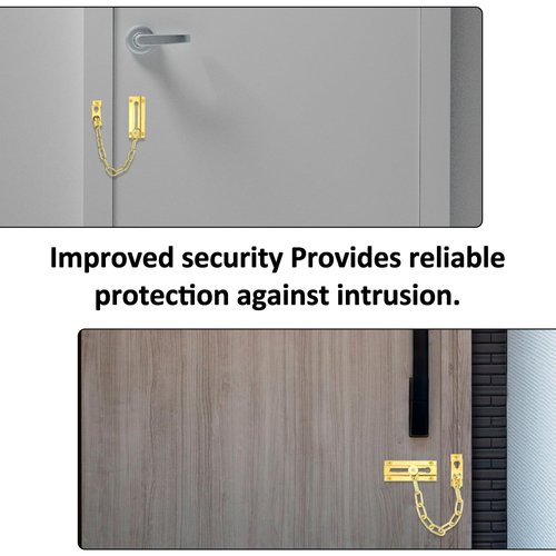 Door Lock Chain Heavy-Duty Secure Guard Door Chain Lock Solid Brass Chains Locks for Front Doors of Home Apartment Hotel Office