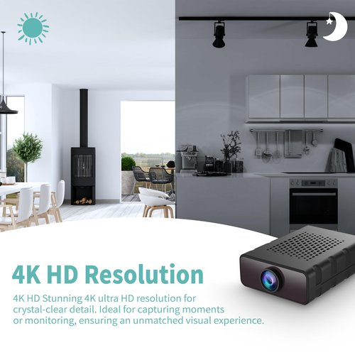 Hidden Camera, Nanny Cam for Home | 2025 4K HD Mini Security Camera, Free Cloud & SD Storage, Works with/Without WiFi for Baby/Pet/Nanny Monitoring