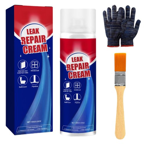 Inbuyus Leak Sealant Spray,Leak Repair Waterproof Sealant Spray with Brush,Patch Sealers for Exterior Wall Gap Repair Works on Most Materials (1PCS)