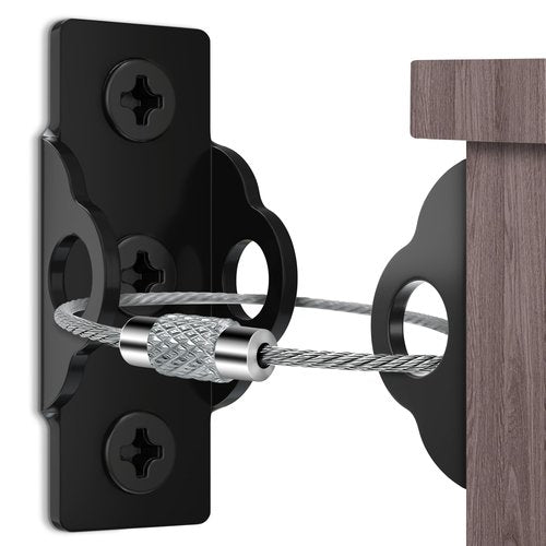 4our Kiddies 2 Pack Furniture Wall Anchors for Baby Proofing, Anti Tip Dresser Wall Safety Anchors Heavy Duty, Anchor Bookcase, Dresser, Cabinet To Wall, Earthquake Straps for Child Safety(Black)