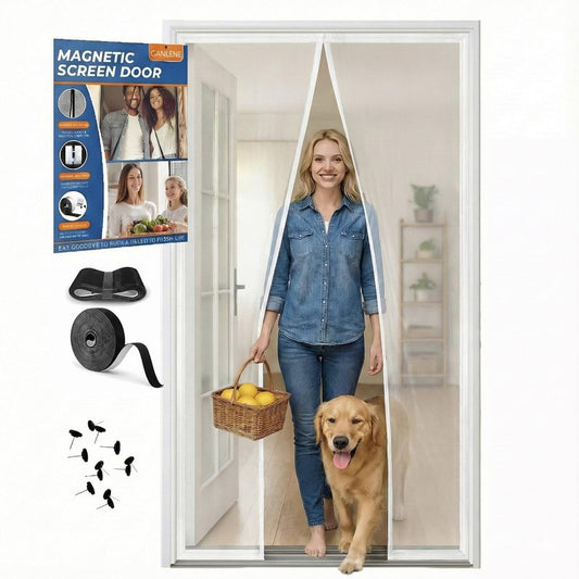 CANLENE Premium Magnetic Screen Door, Heavy-Duty Reinforced Mesh, Ultra-Dense Weave, Smooth Auto-Close, Pets & Kids – Hands-Free, No-Gap Seal