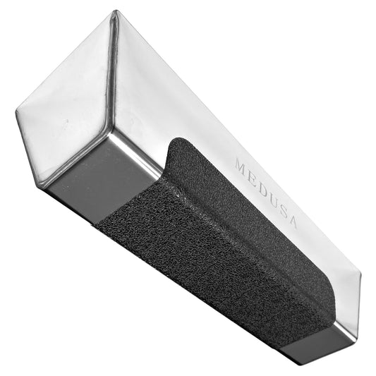 MEDUSA 12" Professional Grade Heli-Arc Welded Stainless Steel Drywall Taping Mud Pan with Non-Slip Grip, Easy Clean Knives 12" And Under, Durable, Built to Last