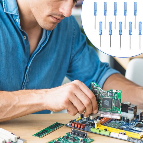 5 Pcs Small Flathead Screwdriver 5 Pcs Tiny Phillips Screwdrivers 4.92 Inches Length Tiny Screwdriver Set for Mini Appliances Repairs Watch Eyeglasses Electronics Toy Repair Eectrician Mechanic Blue