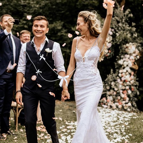 NICENEEDED White 62.99 Inch Wedding Lasso Rope, Bowkont Rope Lazo Celtic Hangfasting Cord, Traditional Gatholic Rural Wedding Lasso for Ceremony Bride Groom