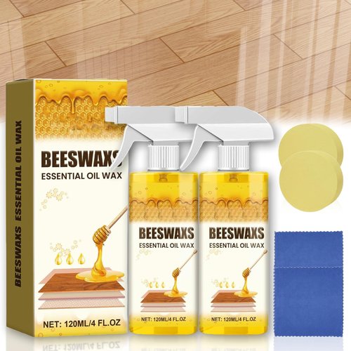 NHCXGAN Natural Beeswax Furniture & Floor Care Spray - 2-in-1 Cleaner & Restorer, 2025 Upgraded natural Beeswax Care Spray,All-Natural Polish for living rooms,kitchens,wood furniture floors (2PCS)