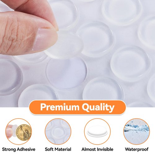 Glass Table Top Anti Slip Pads Self Adhesive- Glass Table Top Bumpers Large 18PCS 4/5 inch, Rubber Feet for Cutting Board