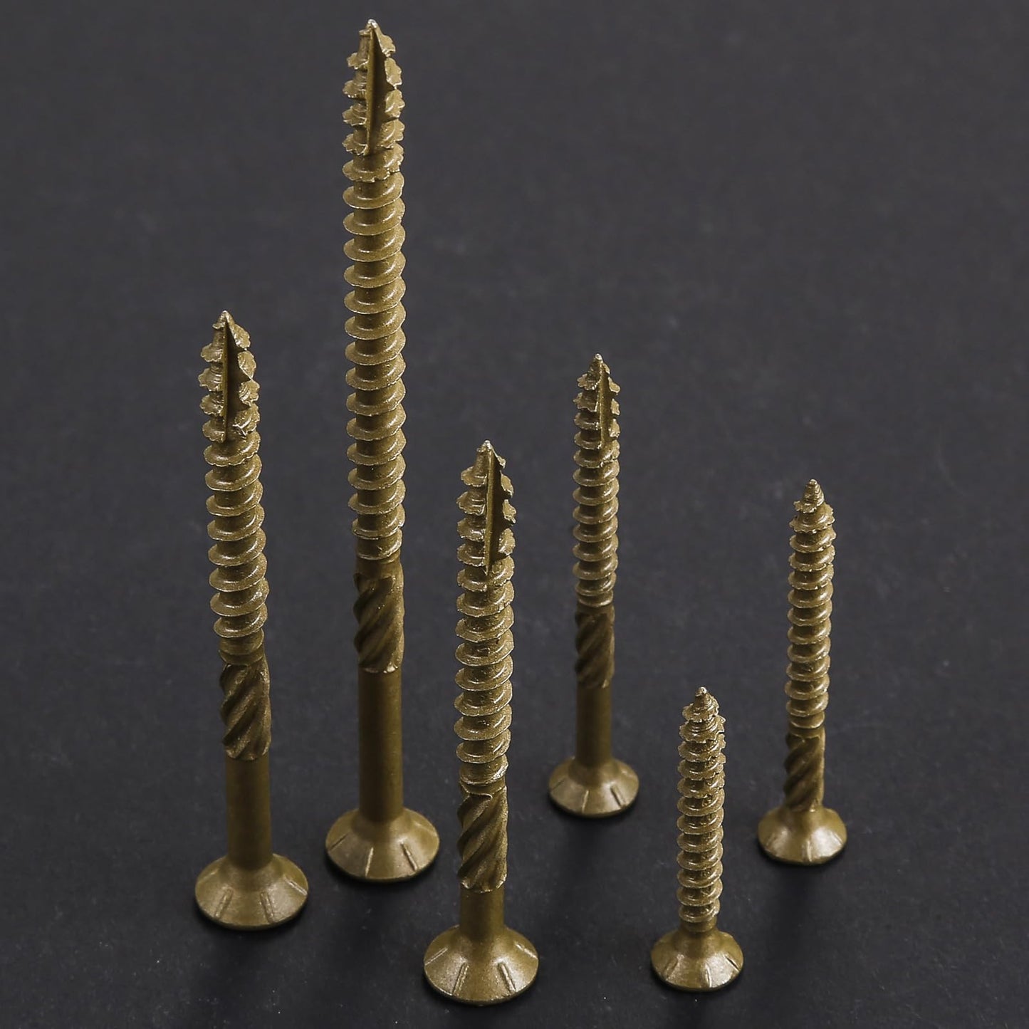 Wensilon #8 * 1-5/8" Deck Screws, (188pcs) 1 lbs.Exterior Wood Screws, Rust Resistant Epoxy Coated, Bronze, T20 Star Bit