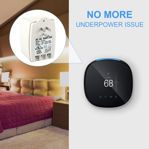 Hotop 1 Pack 24 Volt Transformer, 40 VA AC Transformer Plug in with PTC Fuse Compatible with All Versions of Ring Doorbell and Thermostat, Compatible with Nest, Ecobee, Sensi/Honeywell/24V Adapter