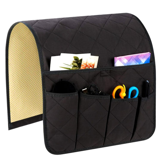 Whyzsjnclg Couch Armrest Remote Control Holder, Armchair Caddy, Non-Slip Sofa Armrest Organizer with 5 Pockets for Recliner Couch Sofa Chair, Phone, Book, Magazines