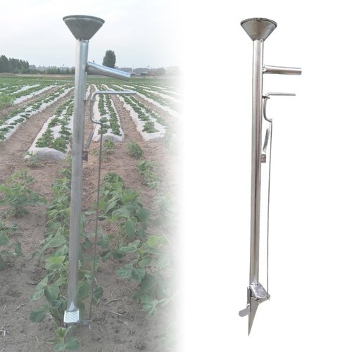IEUDNS Garden Seeder Garden Bulb Transplanter ToolSeed Spreader Sowing Seed Dispenser Easy to Operate Stainless Steel Manual Planter Vegetable Metal Seeder for Beans Peanut, Length 93cm
