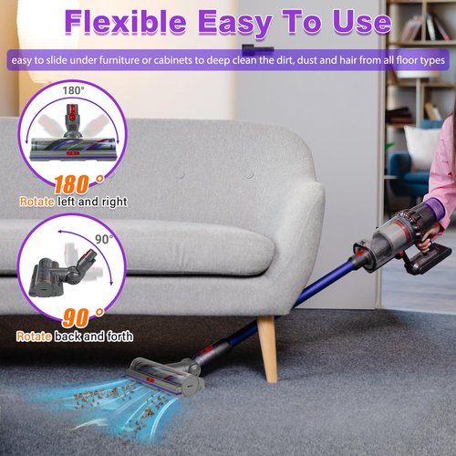 Lemige High Torque Brush Head Replacement Vacuum Attachment for Dyson V11 V15 V10 V8 V7 SV10 SV11 SV12 SV14 SV15 SV22 SV25, Upgrade Vacuum Cleaner Head for Dyson Parts & Accessories No. 970100-04 & 05