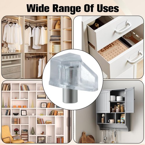 Oreutkd 50 Pcs 5mm Cabinet Shelf Support Pegs, Plastic Shelf Pegs, Transparent Pins Designed for Wood Shelving, Sturdy Replacement Supports for Furniture, Bookcases, and Storage Units