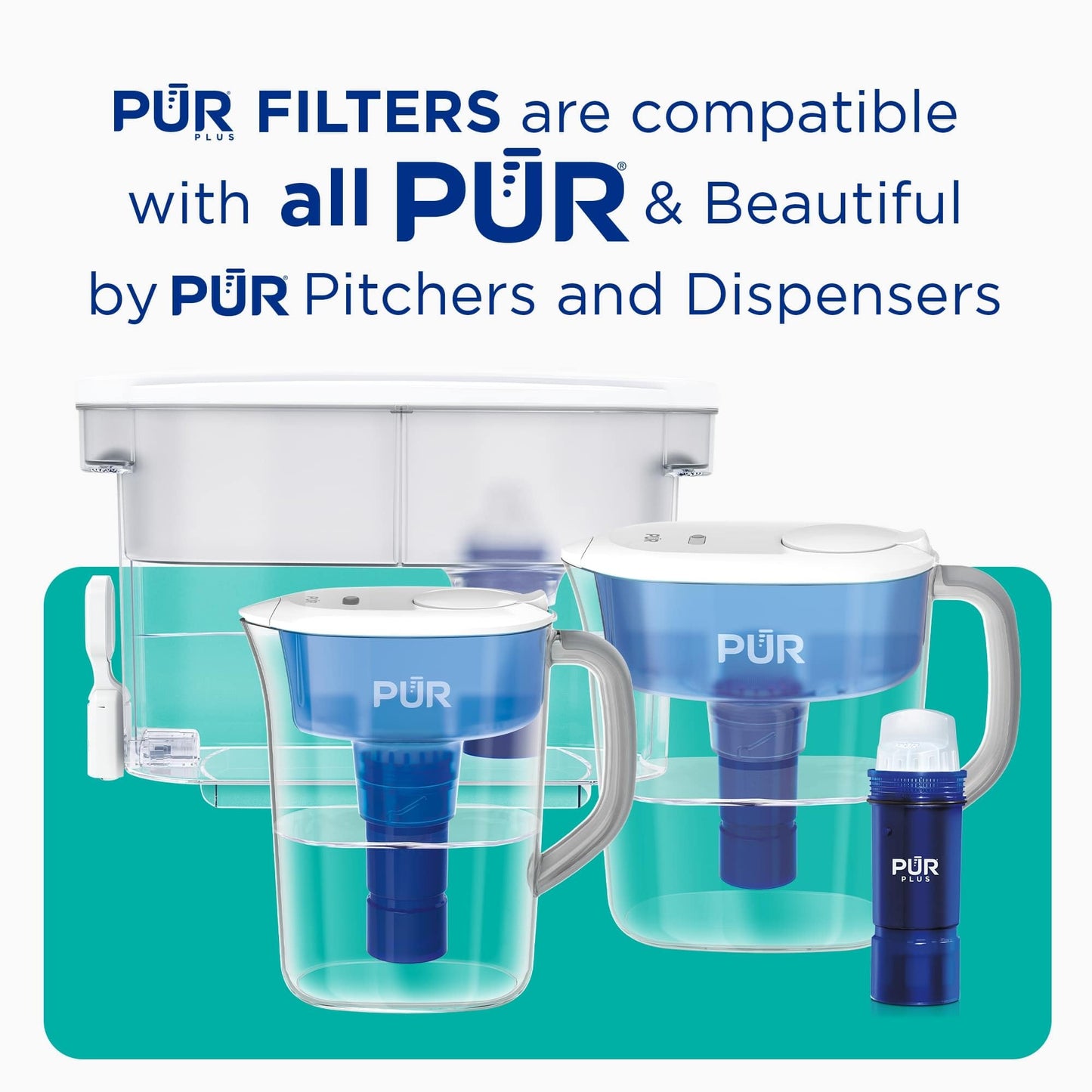 PUR PLUS Lead Reducing Water Pitcher and Dispenser Replacement Filter, Value Pack, 6-month Supply, Compatible with all PUR Pitchers and Dispensers, Blue, 3 Count, PPF951K3
