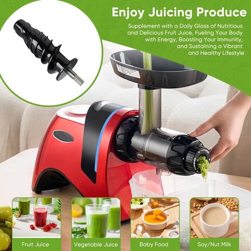 Juicer Auger Replacement Parts Compatible with Omega 8006 8005 8004 8003 NC800, NC900 Slow Juicer Accessories, Cold Press Juicer Feeding Chute Washable Accessory