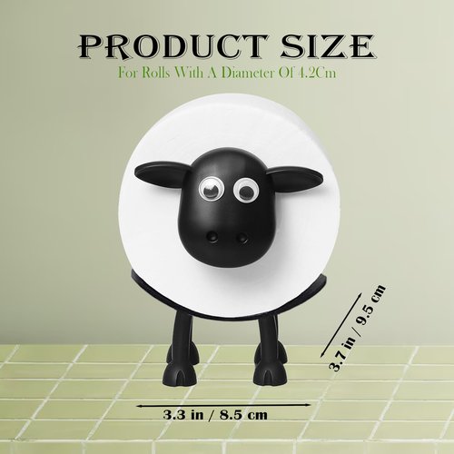 Sheep Toilet Paper Holder, Funny Free Standing Black Sheep Loo Roll Holder for Bathroom Decor