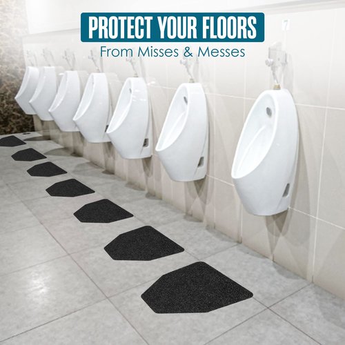 Houseables Urinal Mats, Urinal Mats for Men Bathroom, Floor Pads, Disposable Toilet Matt, for Pee, Commercial, Reusable, Urine, Splash Guard, Drip, Restroom, Mens Room, Large, Black, 17.25x20.5”, 12PK
