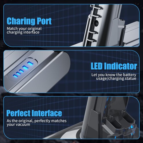 Upgraded 7000mAh V10 SV12 7-Cell 206340 Battery Compatible for V10 Cyclone V10 Animal/Absolute/Motorhead/Fluffy/SV12 Handheld Cordless Vacuum Cleaner Li-ion 969352-02 Battery(not for V8 SV10)