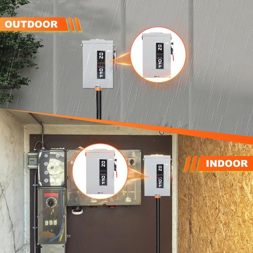 LIGEFOY 30 Amp Disconnect Switch,3 Pole Safety Switch,Indoor&Outdoor,Galvanized Steel，Anti Corrosion and Rust Prevention，Non-Fusible,Meeting NEMA 3R Standards