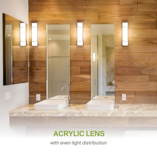 ASD LED 24 Inch Flush Mount Vanity Lighting Fixture | 25W 1950LM 3000K-5000K 120V | 3CCT, Dimmable, Energy Star, ETL Listed | Bathroom Linear Wall Light Bar, Long Tube Bath Sconce | Nickel