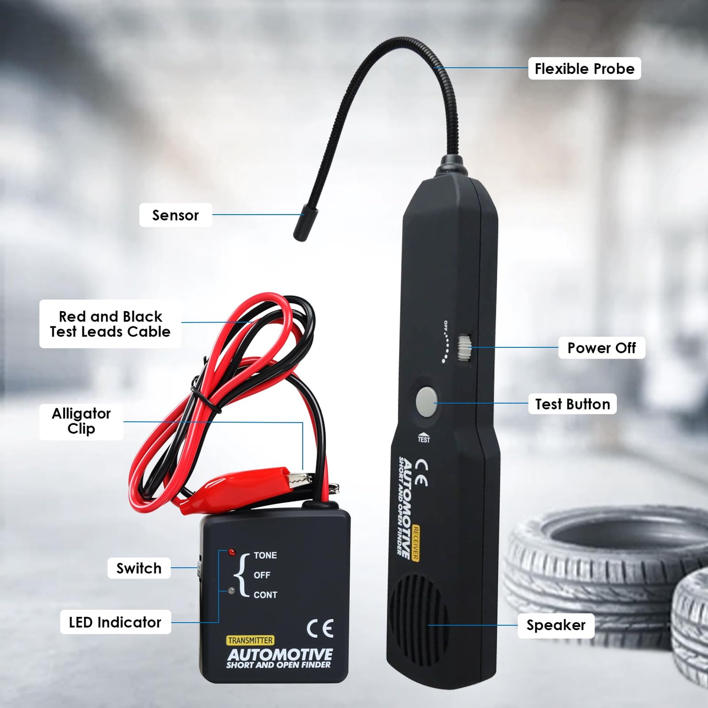 Automotive Circuit Tester, Car Repair Cable Circuit Wire Tracers Analyzer Short Open Finder Fault Tester Electrical Checker Detector Probe DC 6-42V Car Diagnostic Tool
