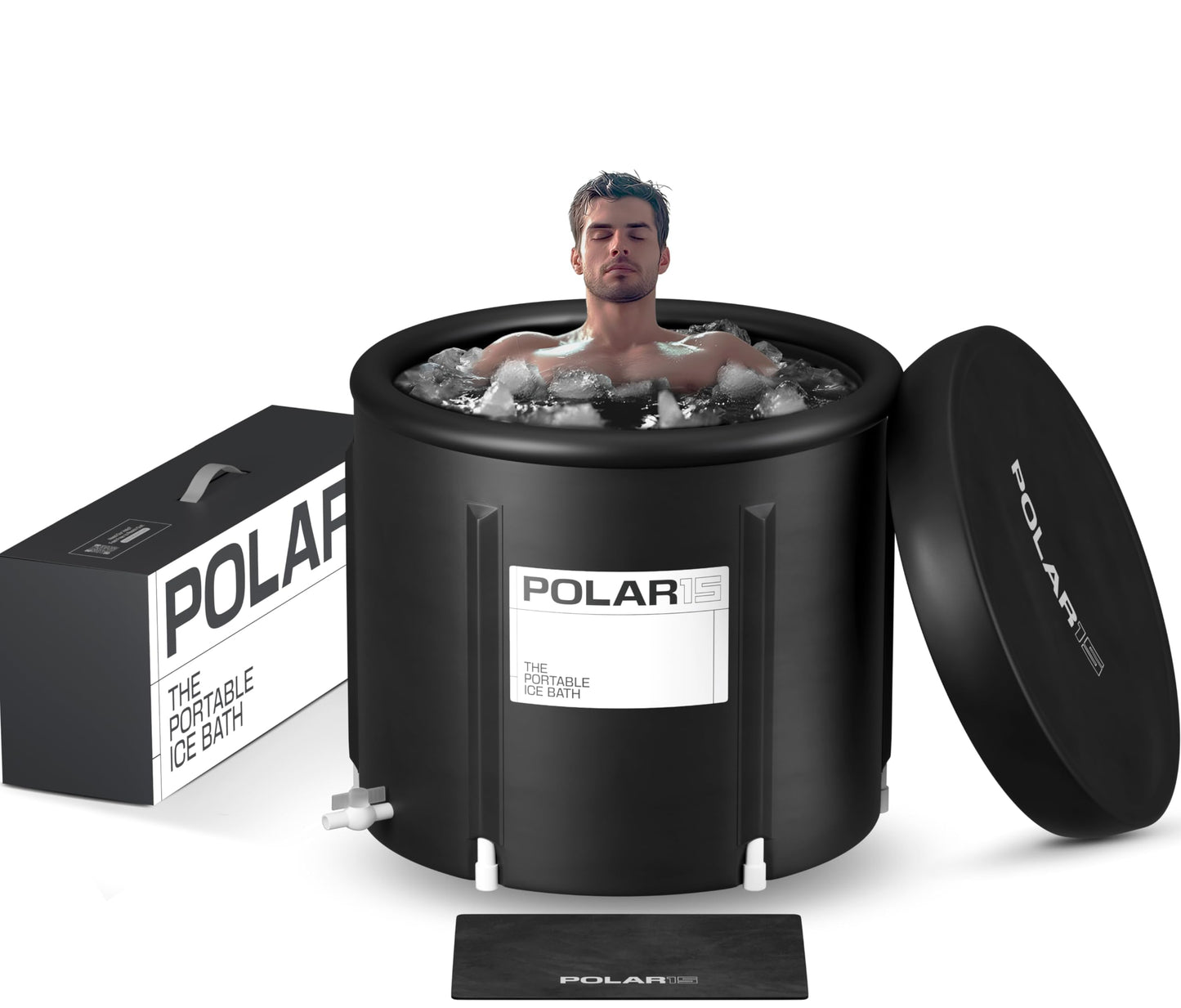 Premium Portable Ice Bath Tub for Athletes – 125-Gallon Cold Plunge Pool with Easy Drainage System – Durable PVC, Foam, and Nylon Layers – Tear-Resistant and Waterproof for Muscle Recovery