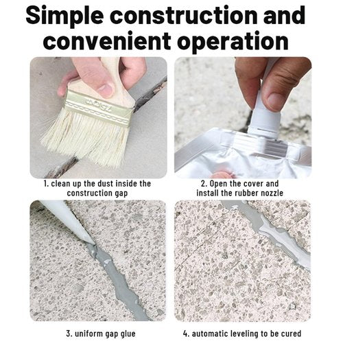 Self-Leveling Concrete Crack Filler Concrete Repair Patch, 500ml Cement/Asphalt Crack Filler Driveway for Walkway Patio Joint