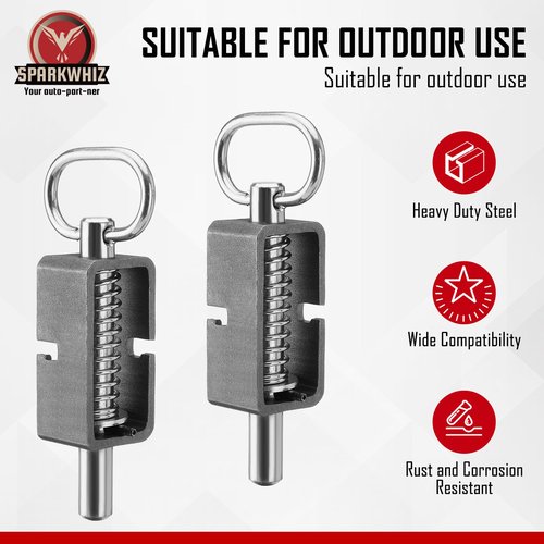SPARKWHIZ Weld-On 5/8" Spring Latch Assembly with Plain Tube, Trailer Gate Latch, Pack of 2