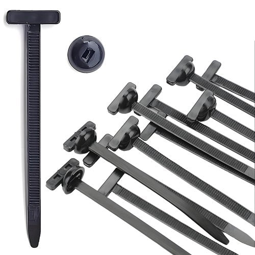 100pcs Nylon Universal Cable Tie Buckle Black Cable Zip Ties Rivet Self Locking Fastening Zip Strap Plastic Automotive Clips for Bumper, Fenders (100)